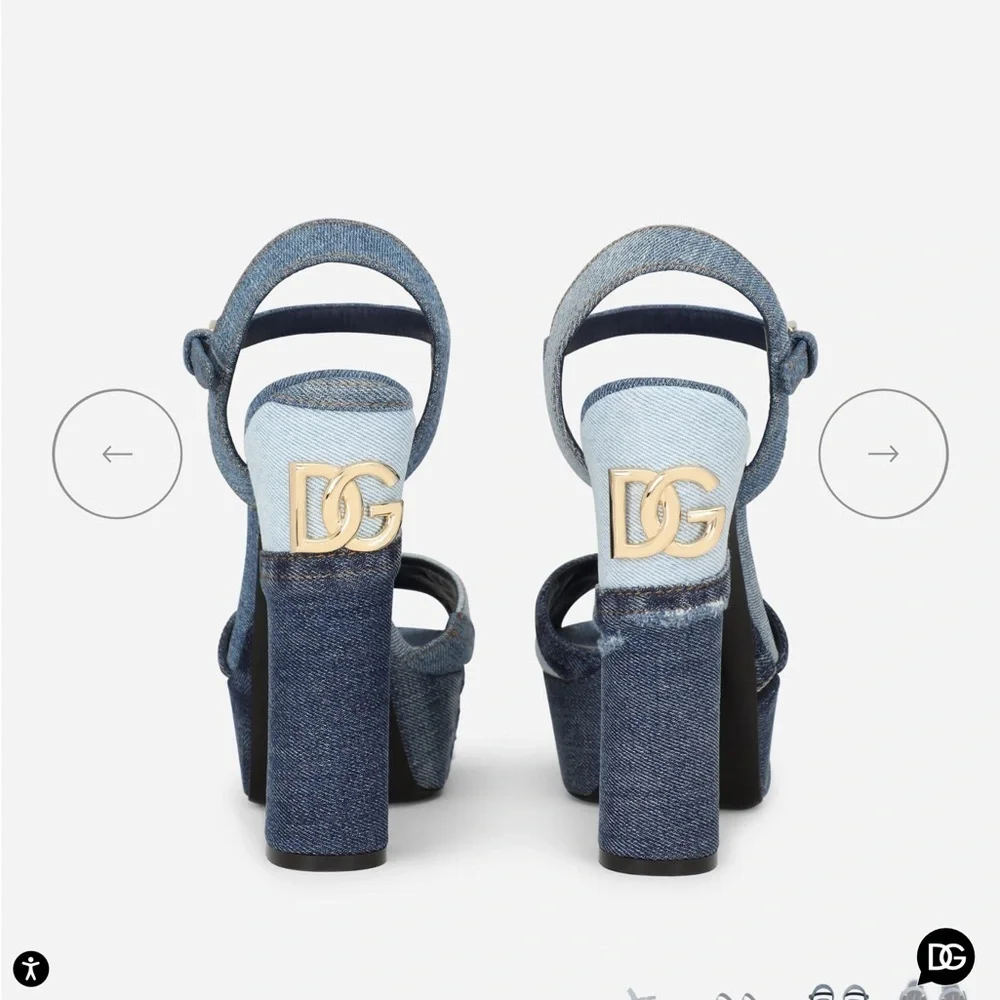 Dolce & gabana patchwork Denim Platform Sandals size 38.5 - Picture 6 of 13